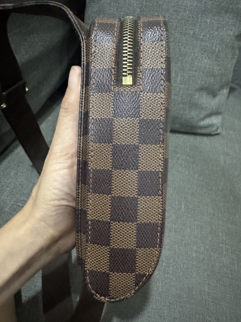 Louis Vuitton Damier Geronimo (Category: Luxury Bags & Wallets) located in Las Pinas. Submitted by DJ_fashion_and_beauty (Listing ID 1462536601, Image 2). Description: - Authentic Louis Vuitton sling bag - Classic Damier Ebene canvas - Secure zipper closure - Adjustable strap for comfort - Ideal for everyday use, fits phone, wallet, keys Bag only!!!! No inclusions. Purchased in japan +639055249065.