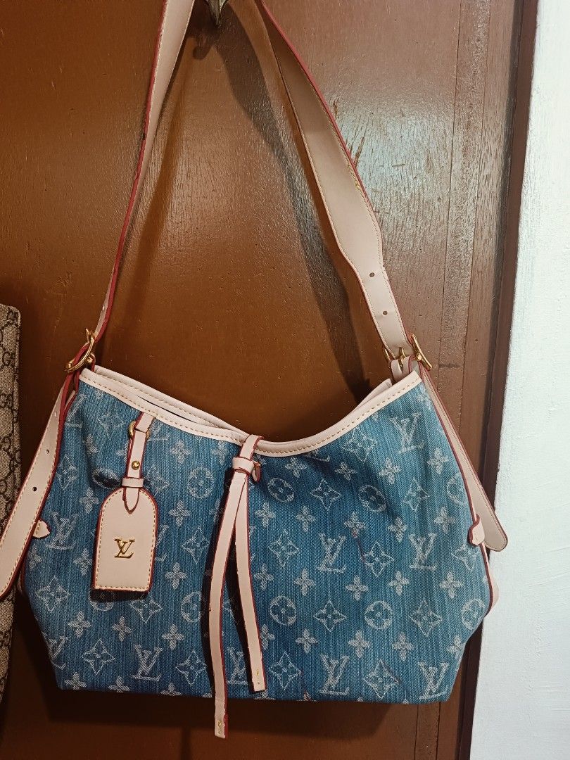 Louis Vuitton Denim Monogram Shoulder Bag (Category: Luxury Bags & Wallets) located in Quezon City. Submitted by chowpow (Listing ID 1462450598, Image 1). Description: - Louis Vuitton shoulder bag - Classic monogram pattern on denim - Leather trim and adjustable strap - Includes a small leather tag - Ideal for everyday use.