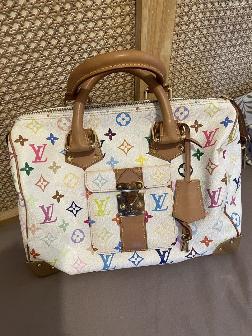 Louis Vuitton Monogram Multicolore Speedy 30 (Category: Luxury Bags & Wallets) located in Taguig. Submitted by sellall37207 (Listing ID 1462551635, Image 1). Description: - Authentic Louis Vuitton Speedy 30 - Monogram Multicolore white canvas with colorful LV logos and flowers - Genuine leather handles and trim - Gold hardware - Secure zipper closure - Iconic and versatile design - Ideal for everyday use or travel.