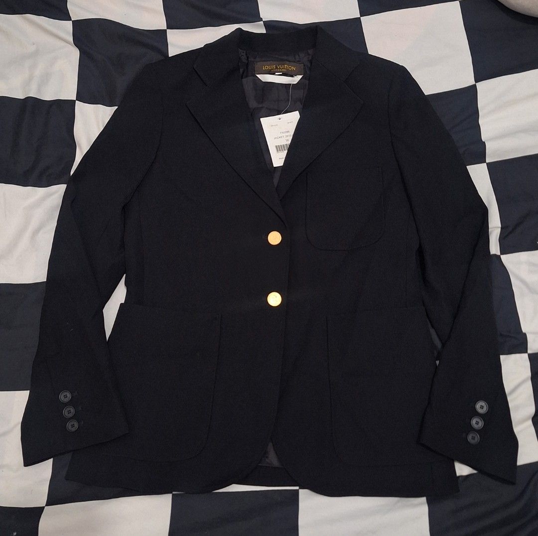 Louis Vuitton Uniformes Black Jacket (Category: Luxury Apparel) located in Puerto Princesa. Submitted by jercksthriftph (Listing ID 1462446615, Image 1). Description: - Louis Vuitton Uniformes Jacket - Color: Black - Size: 38 - Model: F52280 (2015 Asia) - Features: Gold button details on front and sleeves - Interior: Fully lined - Condition: Brand new with original tags attached.