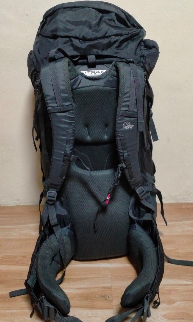 LOWE ALPINE DIRAN 65:75 ANTHRACITE HIKING BACKPACK (Category: Backpacks) located in Cabuyao City. Submitted by Bike_Clothing10 (Listing ID 1462538540, Image 3). Description: READ FIRST.. FOR SALE: LOWE ALPINE DIRAN 65:75 ANTHRACITE HIKING BACKPACK 65-75 Liters V-TRAX Carry System Excellent Condition All zipper properly working No pinholes With Raincoat Legit SLIGHT ISSUE (SEE PIC with yellow circle) very tolerable. All in all halos bago pa rin.. 