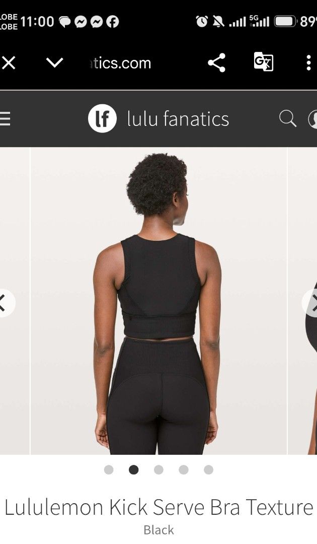 Lululemon Kick Serve Bra Texture Black (Category: Activewear) located in Santa Rosa. Submitted by RRRR0520 (Listing ID 1462630388, Image 2). Description: - Black Lululemon sports bra - Ribbed texture all over - Cropped style - Racerback design - Comfortable and supportive - Perfect for workouts or layering.