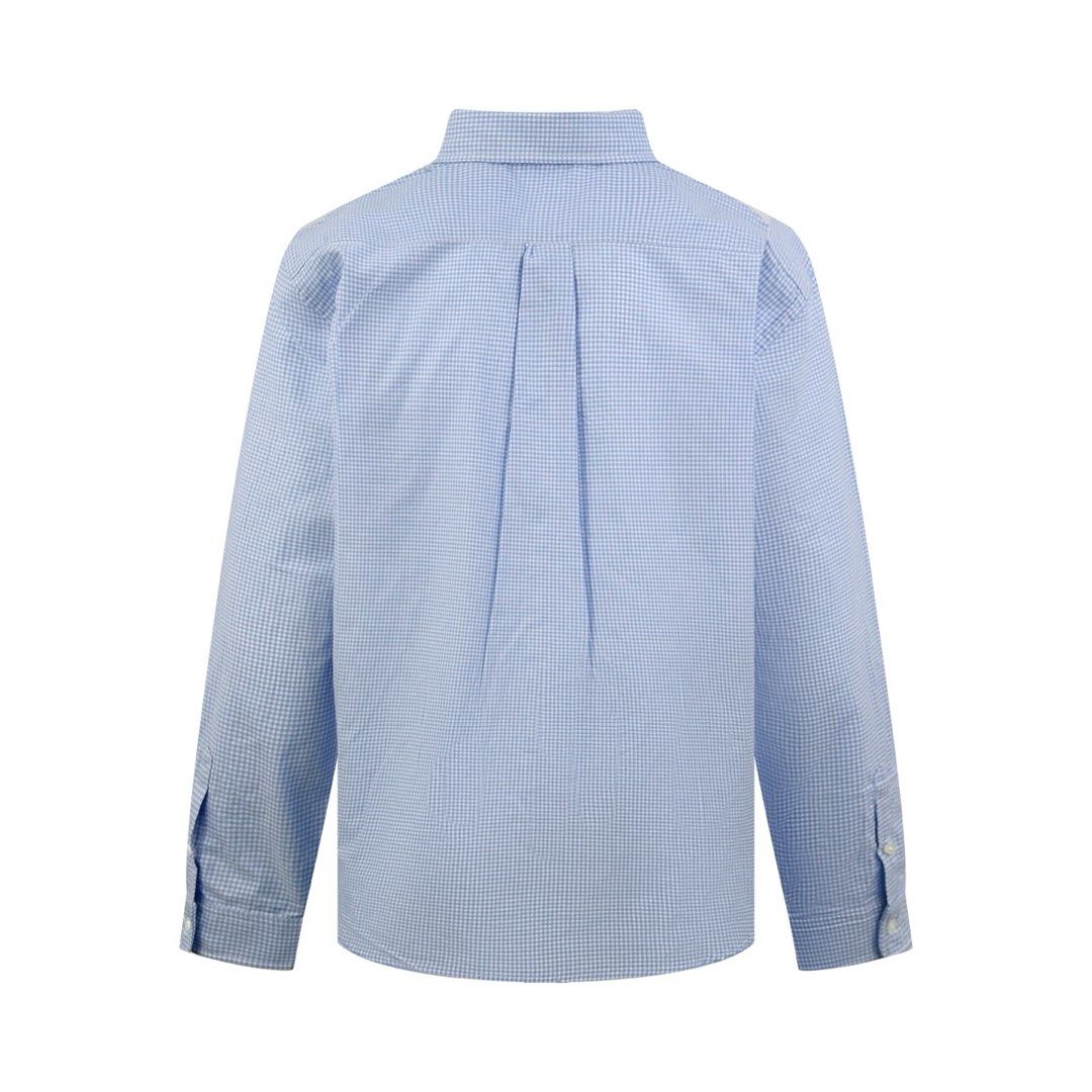 M M Blue Gingham Button-Down Shirt (Category: Shirts) located in Manila. Submitted by randomreps (Listing ID 1462586567, Image 2). Description: - Classic blue gingham shirt - Miu Miu embroidered logo on chest - Button-down collar - Long sleeves - Made in Italy - Ideal for smart casual outfits.