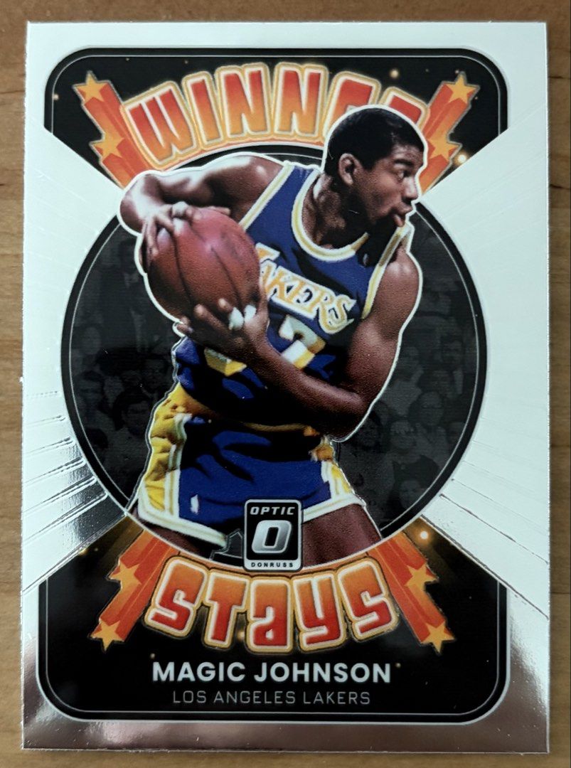Magic Johnson | NBA Cards ~ Winner Stays '21 - '22 (Category: Raw Singles) located in Makati City. Submitted by cardlab (Listing ID 1462622260, Image 1). Description: Items are 💯 authentic/original/legit. About The Card: • '21 - '22 Optic • Card No. 16 • Winner Stays FOR: • Cards ₱99 and below with Card Sleeves • Cards ₱100 and up with Used Toploader • ₱10 for Bnew Tops Packaging (If Shipping): ✔️ Plastic cover ✔️ Cardboard ✔️ Bubble wrap NOTE: 