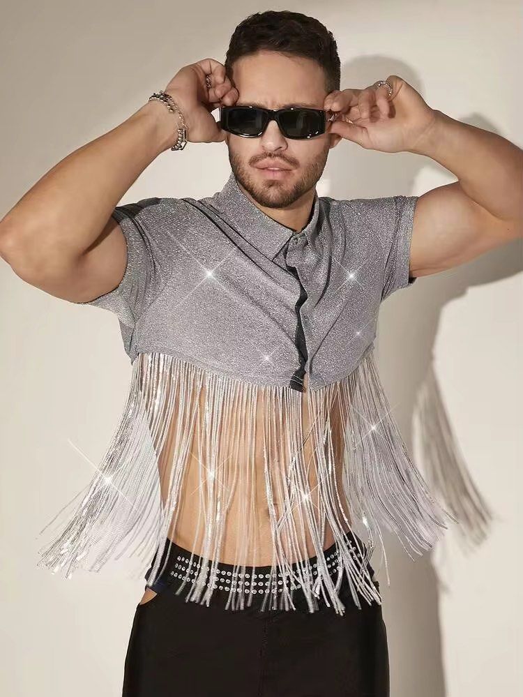 MANFINITY Fringed Shimmering Metallic Thread (Category: Tshirts & Polo Shirts ) located in Las Pinas. Submitted by sellerkjb (Listing ID 1462671333, Image 3). Description: BRAND NEW LAST PRICE POSTED XL.