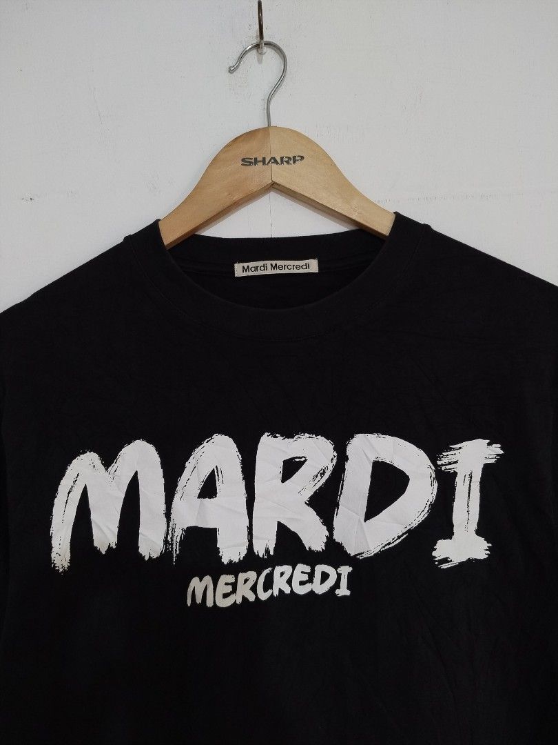 Mardi mecredi (Category: Luxury Apparel) located in Manila. Submitted by micx_0809 (Listing ID 1462600384, Image 2). Description: Mardi Mecredi shirt One Size Dimention - W19.5 x L26 Colorate - 9.8/10 Excellent Condition Sakal pa neck. 399 + SF.