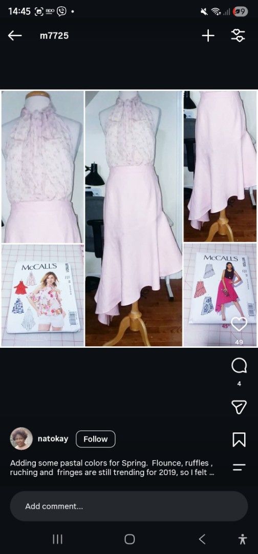 McCall's M7725 Skirt Sewing Pattern Sizes 6-22 (Category: Craft Supplies & Tools) located in Quezon. Submitted by cgmhe (Listing ID 1462512130, Image 3). Description: - McCall's sewing pattern M7725 - For misses' skirts - Style options: A-line, ruffled, and flounce skirts - Features invisible side zipper - Available in sizes 6 through 22 - Perfect for creating custom skirts.