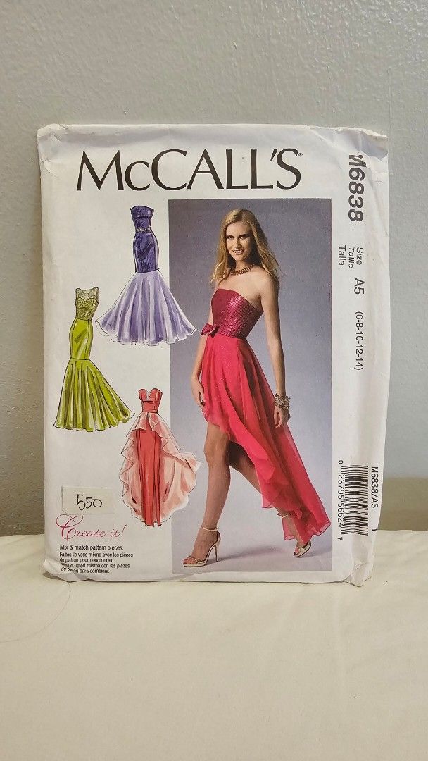 Mccalls Mix a s Match Gown Sewing Pattern (Category: Craft Supplies & Tools) located in Quezon. Submitted by cgmhe (Listing ID 1462515460, Image 1). Description: the pattern is good as new but the envelope has signs of use. .