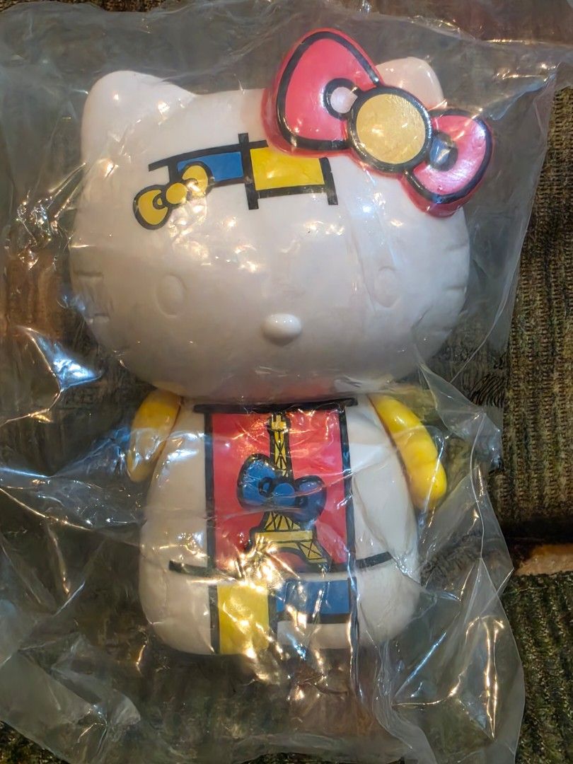 McDo x Hello Kitty (Category: Character Goods) located in Baguio. Submitted by shellcollector (Listing ID 1462528192, Image 3). Description: McDonald X SANRIO Hello Kitty 2015 Asia Limited World Travel set PVC Material Sealed in plastic Complete set of 5 4 with designs, 1 plane white 1500 Pesos Baguio shipping.