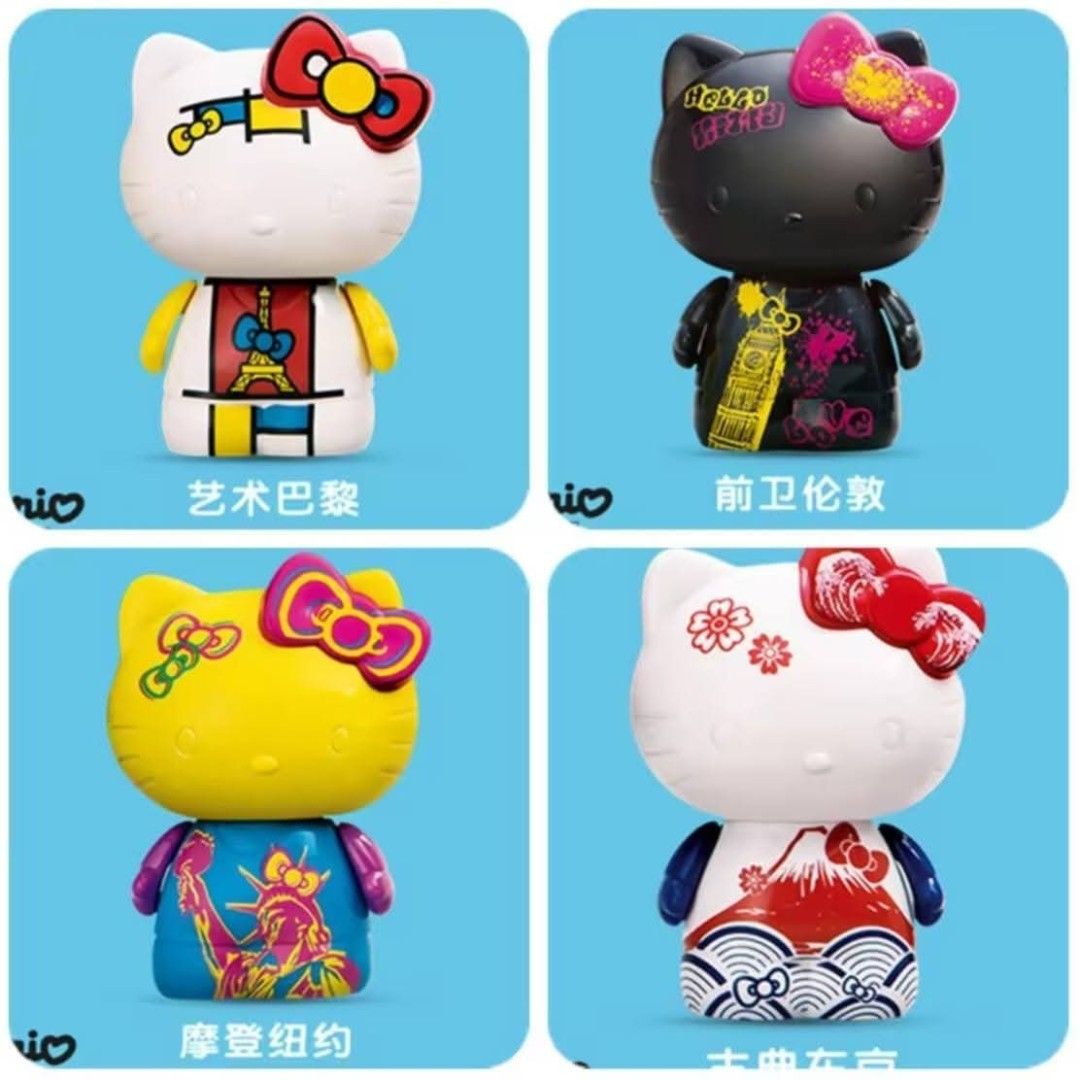 McDo x Hello Kitty (Category: Character Goods) located in Baguio. Submitted by shellcollector (Listing ID 1462528192, Image 1). Description: McDonald X SANRIO Hello Kitty 2015 Asia Limited World Travel set PVC Material Sealed in plastic Complete set of 5 4 with designs, 1 plane white 1500 Pesos Baguio shipping.