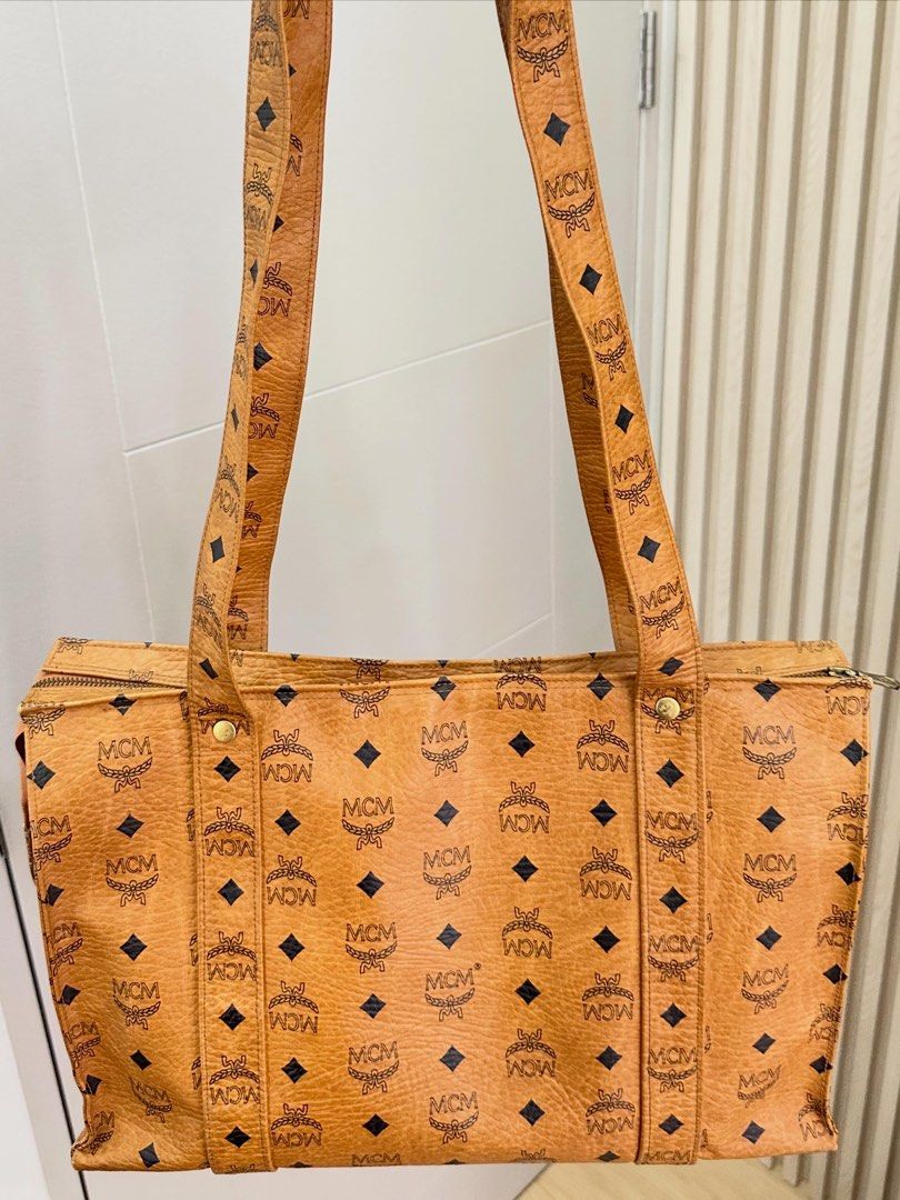 MCM Germany Visetos Monogram All Leather Tote Bag (Category: Luxury Bags & Wallets) located in Pasig City. Submitted by tinafies (Listing ID 1462648094, Image 2). Description: Well-loved vintage MCM Visetos Monogram All Leather Tote.