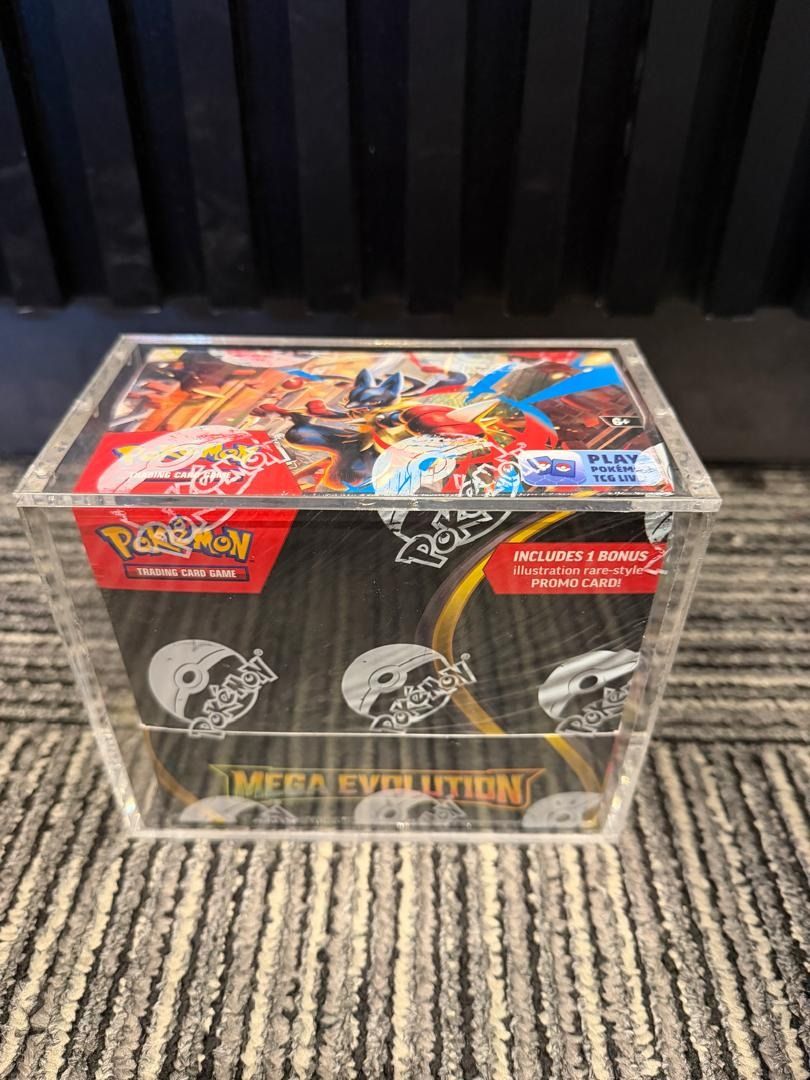 MEGA EVOLUTION BOOSTER BOX (Category: Card Boxes & Cases) located in Kuantan. Submitted by leongyinchung (Listing ID 1462531673, Image 1). Description: MEGA EVOLUTION BOOSTER BOX WITH ARCYLIC.