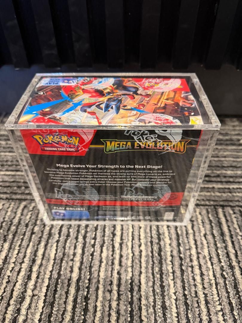 MEGA EVOLUTION BOOSTER BOX (Category: Card Boxes & Cases) located in Kuantan. Submitted by leongyinchung (Listing ID 1462531673, Image 2). Description: MEGA EVOLUTION BOOSTER BOX WITH ARCYLIC.