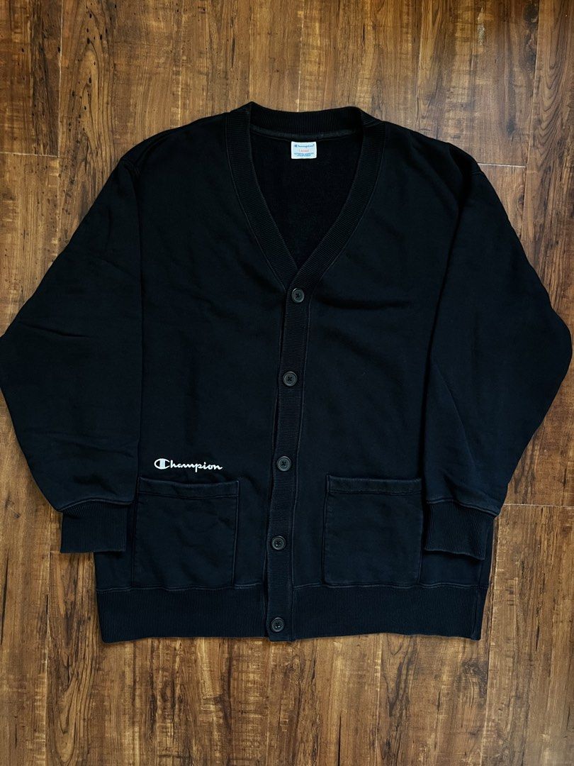 Men’s Black Cardigan Champion (Category: Coats, Jackets and Outerwear) located in Bulacan. Submitted by _byndgrmnts (Listing ID 1462678504, Image 1). Description: Dm for more details mga tol -Item is already washed -No issues -700+ sf Dimes: 23x26 .