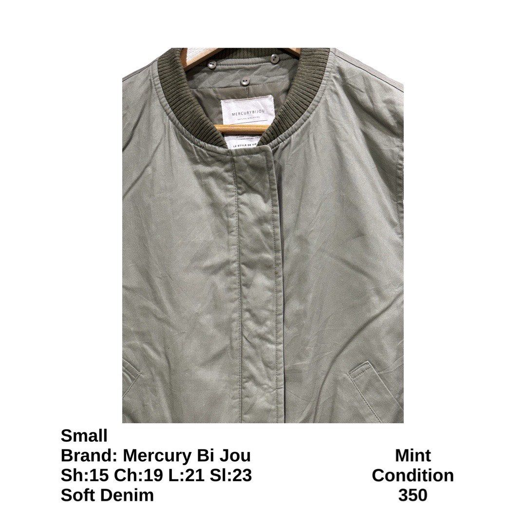 Mercury Bi Jou Bomber Jacket (Category: Coats, Jackets and Outerwear) located in Bulacan. Submitted by rlemonfashionshop (Listing ID 1462597739, Image 2). Description: Premium Class Quality Items. Actual Item on Photo with Good/Mint Condition. Message us for inquiries, more information and confirmation. Wash before wearing. Thank you so much..