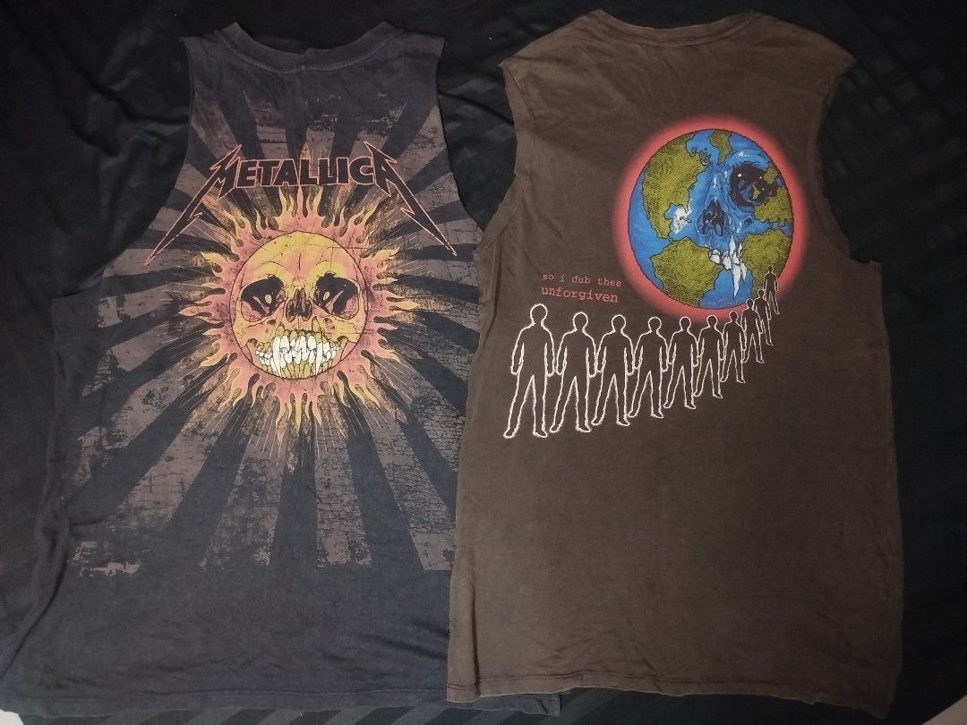 Metallica Cut Sleeves (Category: Tshirts & Polo Shirts ) located in San Juan City. Submitted by reddvelasquez4298 (Listing ID 1462448280, Image 2). Description: Metallica Flaming Sun 22.5 Width 30 Length Metallica Unforgiven 19 Width 29.5 Length Issues madaming butas, cut sleeves 750 Aspack DM.