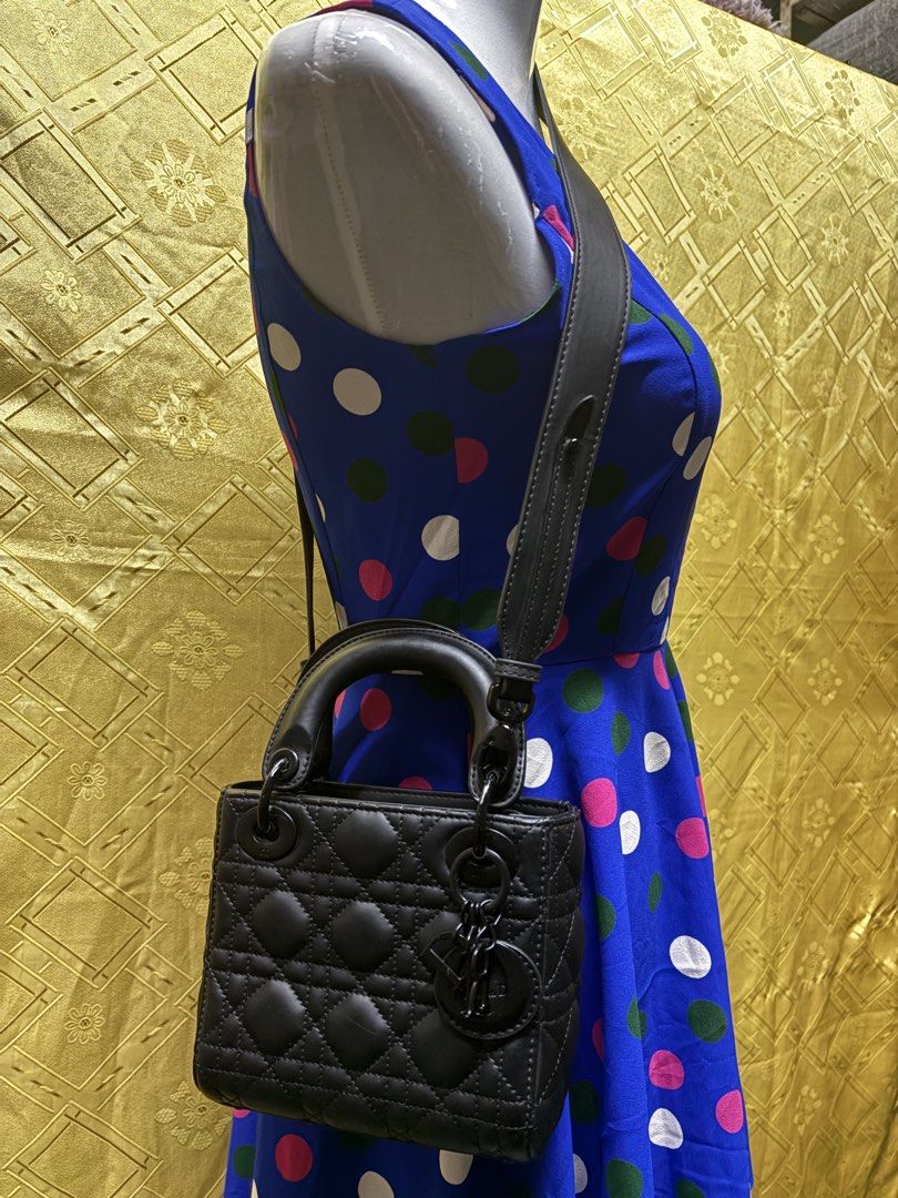 Mini Lady Dior (Category: Luxury Bags & Wallets) located in Manila. Submitted by jlj_v.2_oshop (Listing ID 1462626383, Image 3). Description: PRELOVED Mini Lady Dior My ABCDior Bag features a sleek all-black ultramatte calfskin finish with signature Cannage quilting and matching tonal hardware. Coded and with tag. I bought these collections of bags and shoes from a seller friend who sources boxes from Japan, Korea, and Thailand. These are prelove