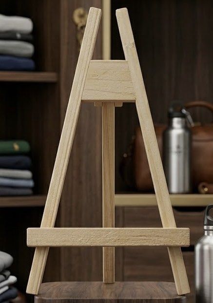 Miniature Wooden Tabletop Display Easel (Category: Art & Prints) located in San Juan City. Submitted by kera.g815 (Listing ID 1462449190, Image 1). Description: Versatile miniature wooden easel crafted from natural light pine wood. Perfect for displaying small artwork, mini canvases, photos, place cards, or collectibles on desks, shelves, or tabletop setups. Product Details Type: Miniature Display Easel / Small Canvas Stand Material: Natural Pine