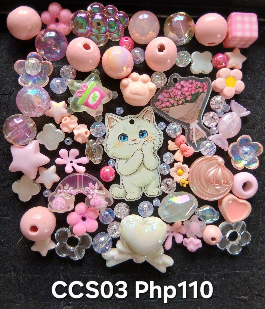 CAT THEME MIXED BEADS AND CHARMS SET (Category: Handmade Craft) located in Cavite. Submitted by jiearah.online.shop (Listing ID 1462511080, Image 3). Description: CUTE CAT THEME MIXED BEADS WITH CHARMS SET Selling as is. ACTUAL ITEM ON PHOTO. Price indicated on each photo. Materials are mix of acrylic,resin,glass and wood. NOTE : Not from our Japan Surplus Supplier MAG PM PO MUNA para malaman ang inyong SF. ITEM PRICE + SF PO ANG BABAYARAN. Pwede