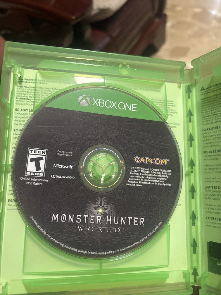 Monster Hunter: World Xbox One Original Disc (Category: Xbox) located in Binan City. Submitted by ceddiimp (Listing ID 1462498801, Image 3). Description: Monster Hunter: World for Xbox One 🎮🐉 💿 Original physical disc 📦 Original case ✅ Pre-owned / working condition 🎮 Xbox One compatible Hunt monsters, craft equipment and take on increasingly challenging hunts. Price: ₱500 negotiable 📍 Meet-up / shipping available 📸 Actual item shown 💬 PM f