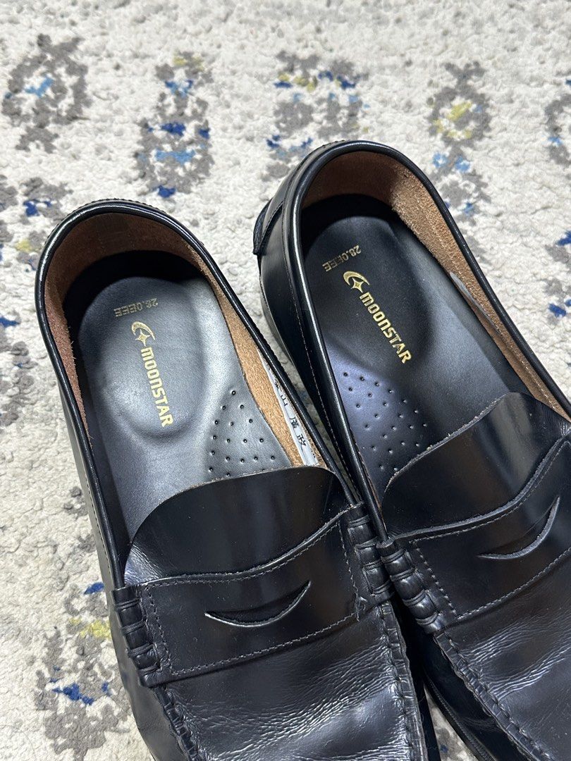 Moonstar Black Penny Loafers Size 10.5 US (Category: Dress Shoes) located in Daet. Submitted by thrifthings2018 (Listing ID 1462540407, Image 3). Description: - Moonstar black penny loafers - Size: 10.5 US - Style: Classic penny loafer - Perfect for school or casual wear - Condition: Minor scuffs on toe area (please check photos for details).