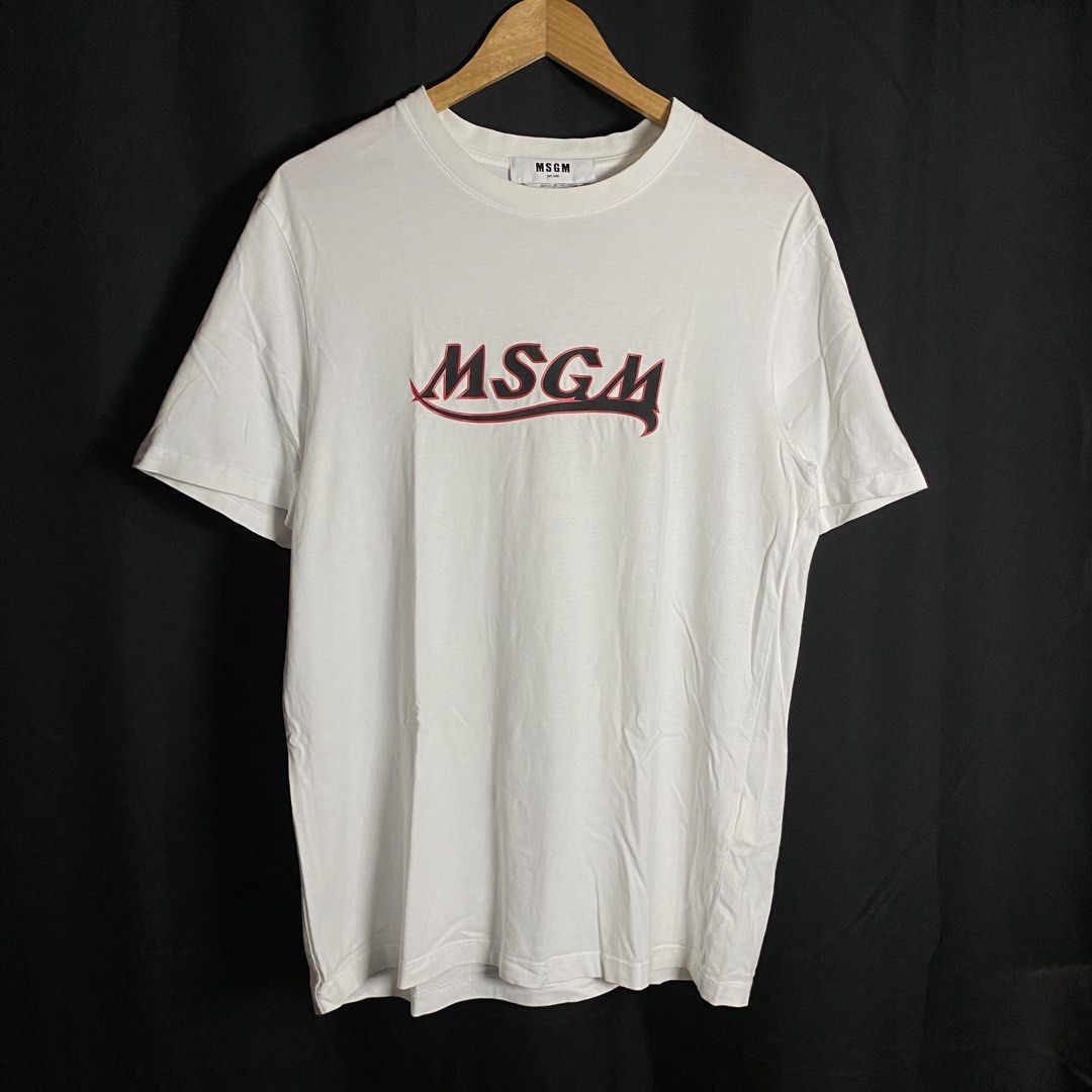 MSGM Crewneck White Tee (Category: Tshirts & Polo Shirts ) located in Manila. Submitted by curatedvg. (Listing ID 1462589409, Image 1). Description: MSGM Crewneck White Tee for Men Width: 20 inches Length: 28 inches Best fit size M / Medium Tagged XS Made in Italy Excellent condition No issues No stains or pinholes Interested? Send me a message or offer. 📥.