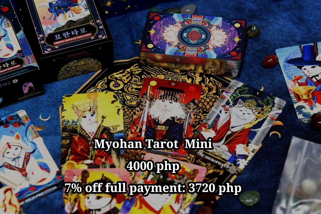 Muse & Myohan Tarot Collectors & Mini Edition (Category: Religious Items) located in Cavite. Submitted by adrienne_garcia (Listing ID 1462579132, Image 2). Description: 🖤 LIMITED TAROT DECK PRE-ORDER 🖤 A small batch of Myohan & Muse Tarot decks is now available for PRE-ORDER. ✨ COLLECTOR'S EDITION • Myohan Collector's Edition — ₱6,000 • Muse Collector's Edition — ₱6,000 ✨ TIN EDITION • Myohan Tin Edition — ₱4,000 • Muse Tin Edition — ₱3,000 💸 