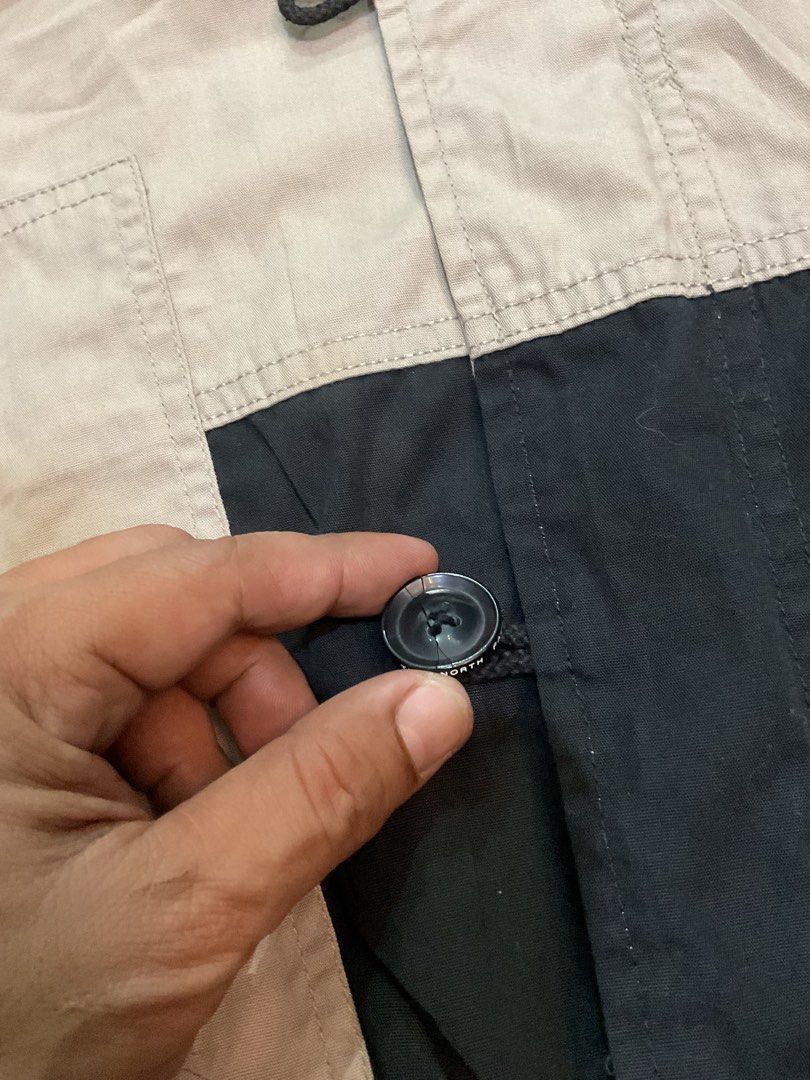 Nanamica x The North Face (Category: Coats, Jackets and Outerwear) located in Manila. Submitted by teampuyat224792 (Listing ID 1462587064, Image 3). Description: brand - The North Face x Nanamica purple tag condition - pristine size - small fit to medium dimes - 21W - 25L issue - missing 1 pc button cracked 1 pc button price - 1800 or offer lang po🥰.