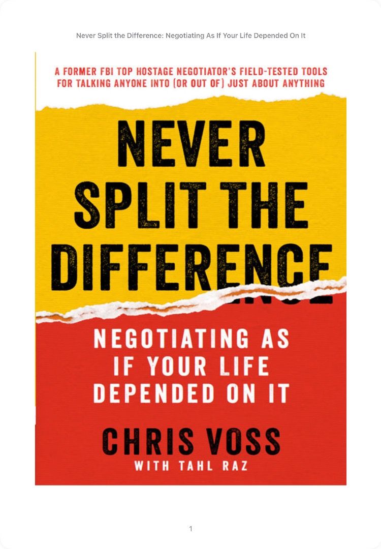 (Ebook & Audiobook) Never Split The Difference - Chris Voss (Category: Storybooks) located in Caloocan City. Submitted by readiverse (Listing ID 1462491762, Image 2). Description: Never Split the Difference — Chris Voss Self Help Book What if the secret to getting what you want isn’t being more persuasive—but knowing exactly what to say? Former FBI hostage negotiator Chris Voss reveals the negotiation tactics used in life-or-death situations, and