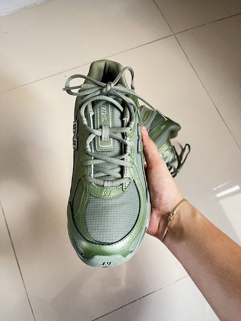 New Balance 740 - Dark Olivine (Category: Casual Shoes) located in Angono. Submitted by kjemuel (Listing ID 1462525518, Image 3). Description: New Balance 740 - Dark Olivine Brand New - Never Used US M size 8 | W size 9.5 Bought for 8.5k • No box • Authentic • Brandnew condition DM me for inquiries or if you want a vid of the item. Money back guaranteed if proven fake..
