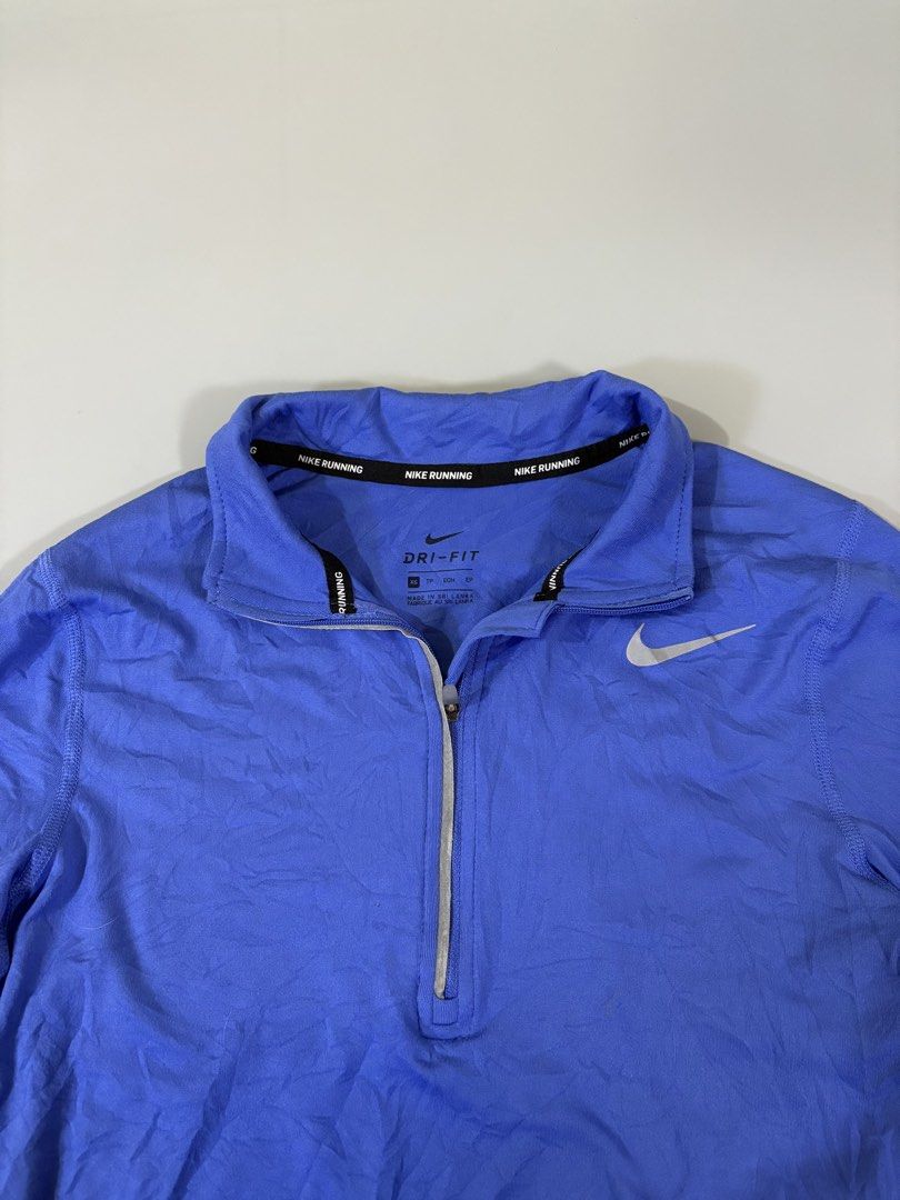 Nike Dri-Fit Running Top Blue XS (Category: Activewear) located in Davao. Submitted by brandedthrift.134 (Listing ID 1462646144, Image 2). Description: Nike running drifit xs on tag Length:25" Width:16.5" excellent condition no issue Price:549 🔖.