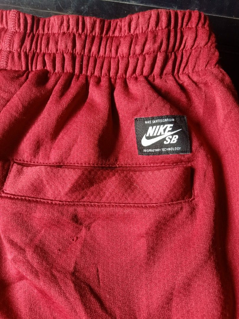 Nike SB Red Shorts Size S (Category: Shorts) located in Tagum. Submitted by tripthrift2026 (Listing ID 1462625102, Image 3). Description: - Red Nike SB shorts - Elastic waistband with drawstring - Side pockets and one back pocket - Large Nike SB logo on front, smaller logo on back - Size S - Made in China.