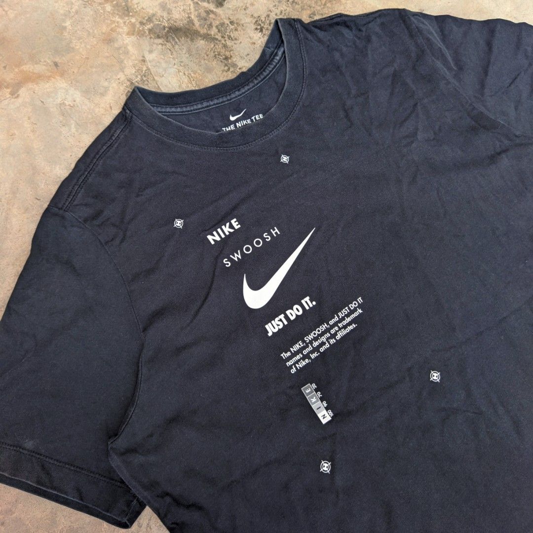 Nike swoosh (Category: Tshirts & Polo Shirts ) located in Ozamiz City. Submitted by drithrft (Listing ID 1462456296, Image 3). Description: L-XL based on dimes Dimensions (inches) Width - 21.5 Length - 28 Condition - 9.5/10 Issue - minor fade on neckline.
