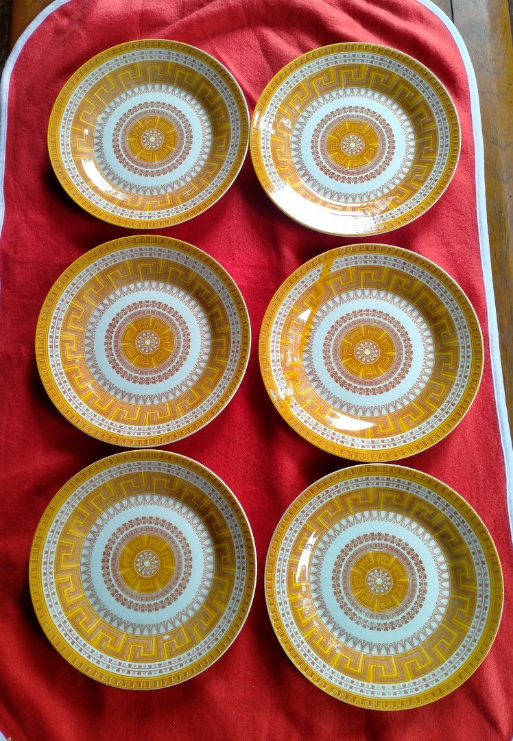 Noritake Colonial Pattern 2101 Plates (Set of 6) (Category: Dinnerware & Cutlery) located in Manila. Submitted by margeventa (Listing ID 1462497345, Image 2). Description: - Set of 6 Noritake Plates - Pattern: Colonial #2101 - Size: 8.7 inches (23.5cm) diameter each - Design : Yellow and orange Greek key and geometric pattern - Condition: Brand new, unused - Origin: Made in Japan -Price:200 each(6pcs) -buyer shoulders sf Location:Cainta.