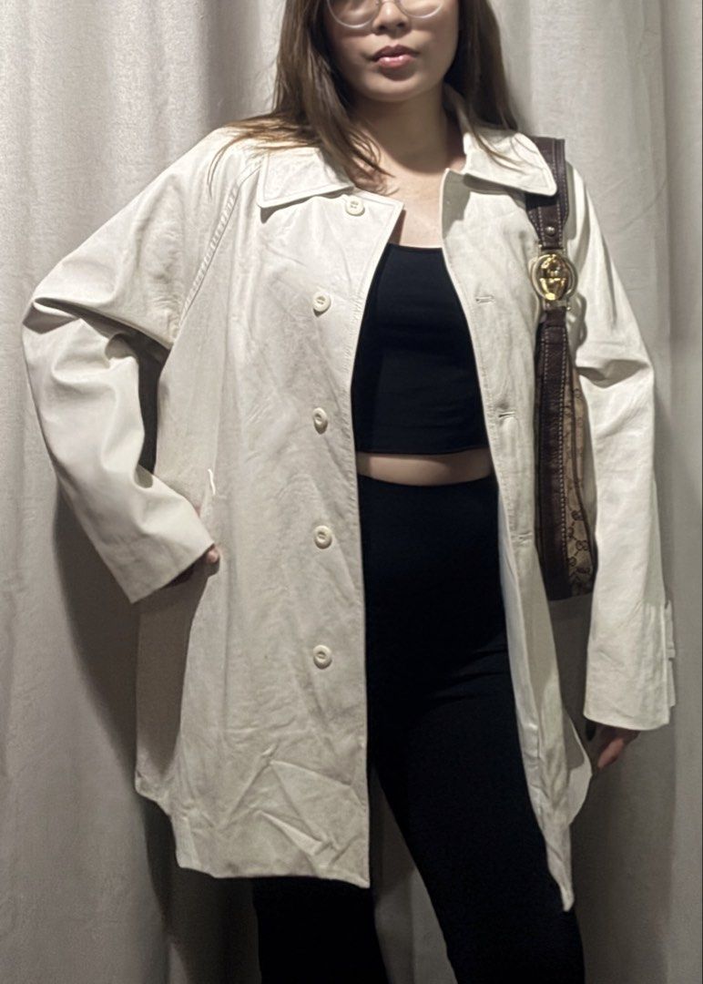 Lovfee Faux Leather Trench Coat (Category: Coats, Jackets and Outerwear) located in Quezon City. Submitted by itsbiancag (Listing ID 1462668012, Image 3). Description: - Lovfee from Taiwan - Fits S-L - Long jacket.
