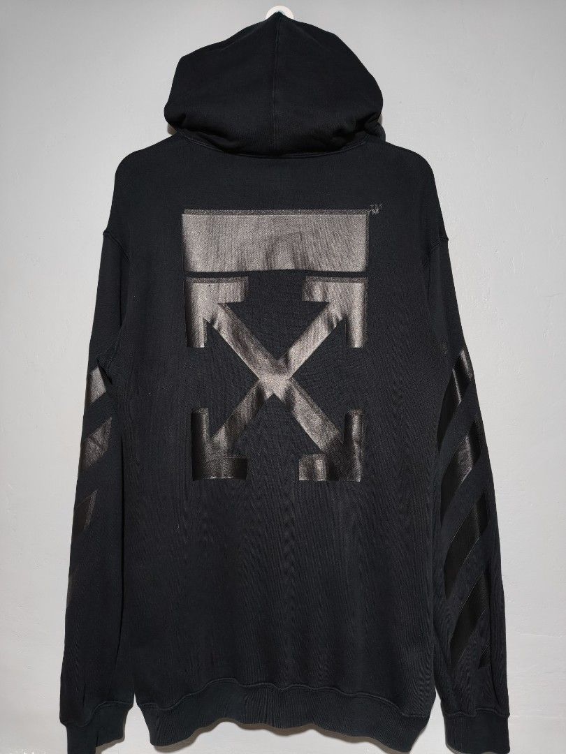 OFF-WHITE HOODIE (Category: Coats, Jackets and Outerwear) located in Tacloban City. Submitted by tactripp (Listing ID 1462460220, Image 2). Description: Coded / Searchable Size M on tag w - 20 L - 30 Excellent No issue -Missing Lace/String puller.
