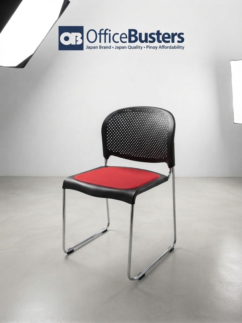 OKAMURA STACKABLE CHAIR (Category: Chairs) located in Valenzuela. Submitted by jesspesongco (Listing ID 1462496686, Image 1). Description: Naku, huwag na pong hayaang sumakit ang inyong likod at ulo dahil lamang sa lumang upuan! Narito ang "OKAMURA STACKABLE CHAIR" para sayo. BRAND: OKAMURA SIZE: L44cm W46cm H78cm PRICE: 1,500 ✔️Ergonomic: Contoured design for all-day comfort. ✔️Stackable: Sled-base allows compact storage. ✔️Versatile: Great for 