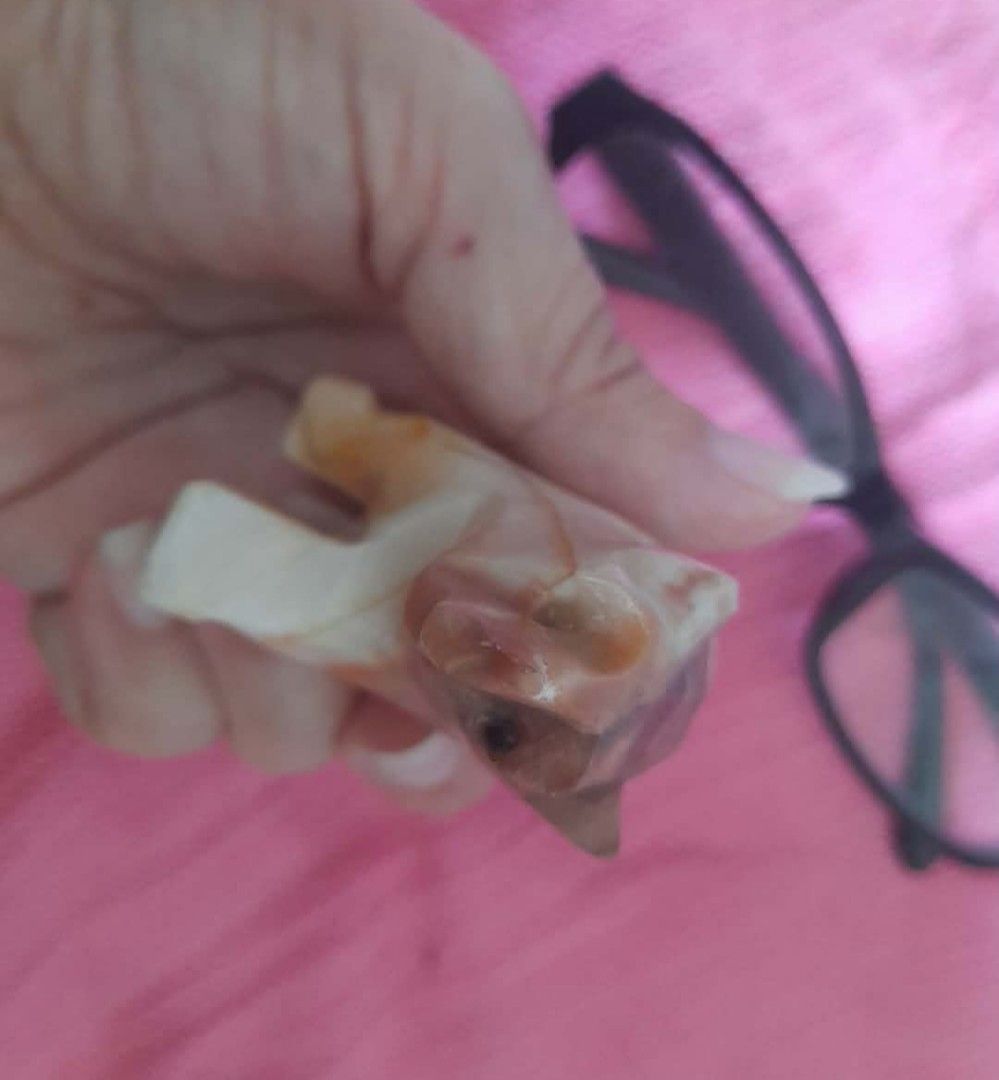 Onyx bear decor (Category: Other Home Decor) located in Quezon City. Submitted by verybountiful (Listing ID 1462444379, Image 3). Description: Approximatrly 3" long, possibly longer, didn't have a measuring tape to measure it, but there's a regular pair of eyeglasses as reference to size. Location: Malate, Manila. MOP RCBC, Landbank or gcash. RFS: Decluttering..