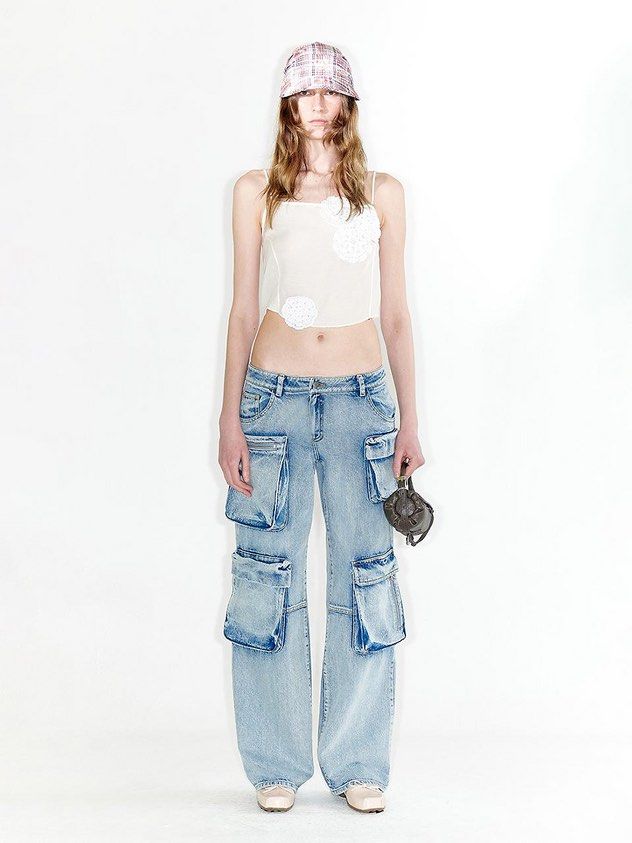 Open YY Cargo Pocket Pants (Category: Jeans) located in Sasmuan (Sexmoan). Submitted by winterclothes.ph (Listing ID 1462645805, Image 1). Description: Open YY Cargo Pocket Jeans 2 on tag Waist 32 Length 40.5 Leg Opening 9 Excellent Condition.