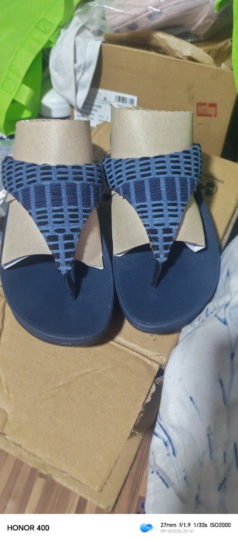 Original Flit Flops size US 5 (Category: Sandals) located in Manila. Submitted by hanietol23240 (Listing ID 1462634983, Image 2). Description: - Fitflop Lulu Art-Denim Flip Flops - Color: Midnight Navy - Size: US 5 / UK 3 / EUR 36 - Origin: Made in Vietnam - Features: Comfortable, stylish thong sandals with unique woven strap detail - Ideal for: Casual wear.