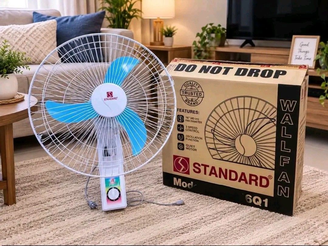 Original standard fan (Category: Fans) located in Manila. Submitted by saguittarian06 (Listing ID 1462640398, Image 3). Description: ORIGINAL STANDARD FAN (plastic blade) Standfan (SSM 16B) 🅿️1800 Deskfan (SDS 16B) 🅿️1550 Wallfan (SWF 16Q1) 🅿️1650.