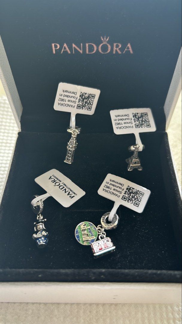Pandora dangle charms (Category: Bracelets) located in Cebu City. Submitted by regssabuero (Listing ID 1462448193, Image 1). Description: hong kong peak tram dangle charm -990 Japanese doll in blue kimono girl -990 London big ben dangle charm-990 Paris eiffel tower dangle charm-990 Cebu area (meet up Ayala) Outside cebu (we accept LBC COP).