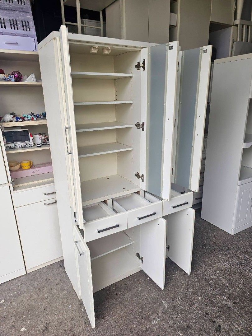 Pantry Cabinet (Category: Shelves, Cabinets & Racks) located in Meycauayan. Submitted by marygracecasimiro (Listing ID 1462440299, Image 3). Description: Pantry Cabinet (DUCO) ✔L-35 H-71 W-15.5 inches 📏 ✔️6 Doors,10 Shelfs & 3 Drawers 🗄 ✔Laminated 🔖 ✔️Compress & Mdf Back! 💢 ✔Scratches As-is! 👌.
