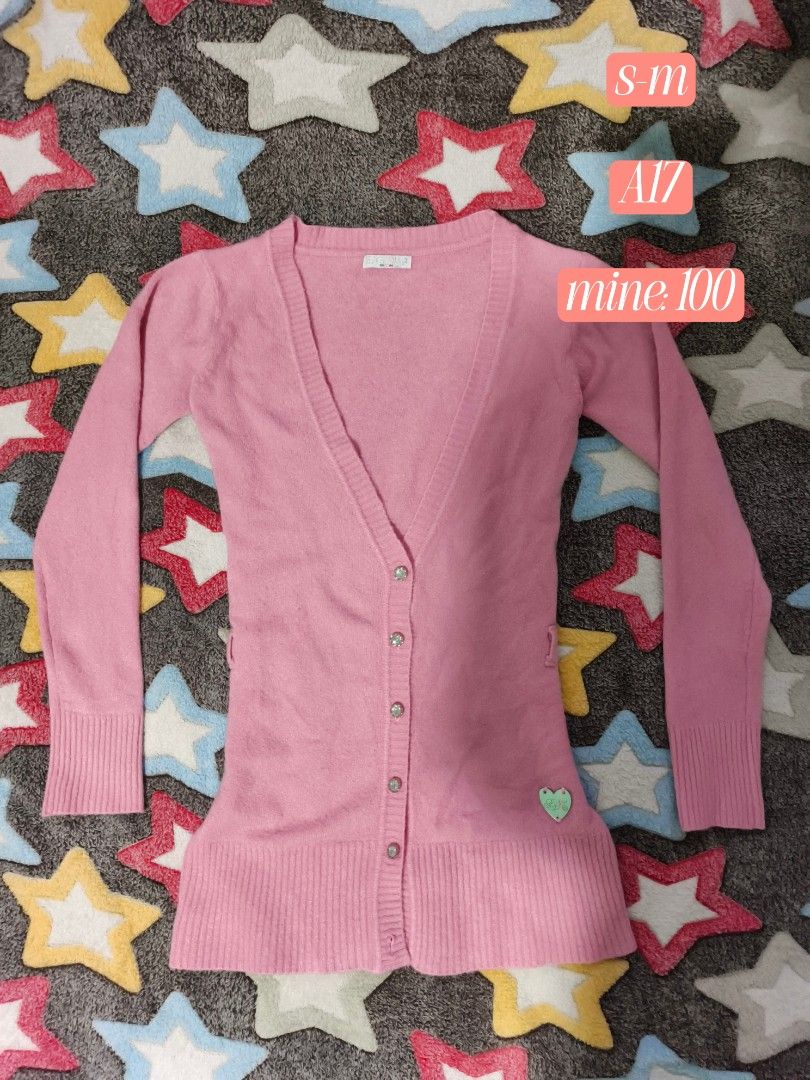 Pastel Pink Button-Down Knit Cardigan (Category: Coats, Jackets and Outerwear) located in Cebu City. Submitted by straw.berry.milk.24 (Listing ID 1462647987, Image 1). Description: - Adorable pink cardigan - Long sleeves with ribbed cuffs - Button-up front with elegant silver buttons - Charming small heart detail on the side - Ribbed hem for a snug fit - Fits sizes S-M.