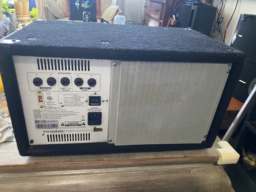 Phonic 740 Powerpod Deluxe Powered Mixer (Category: Other Audio Equipment) located in Taguig. Submitted by roninmcarthur (Listing ID 1462585233, Image 3). Description: - Phonic 740 Powerpod Deluxe powered mixer - 7 channels with individual EQ - Built-in effects - Main and monitor outputs - Tape input and output - Tested and confirmed working - Perfect for small live gigs or band practice.