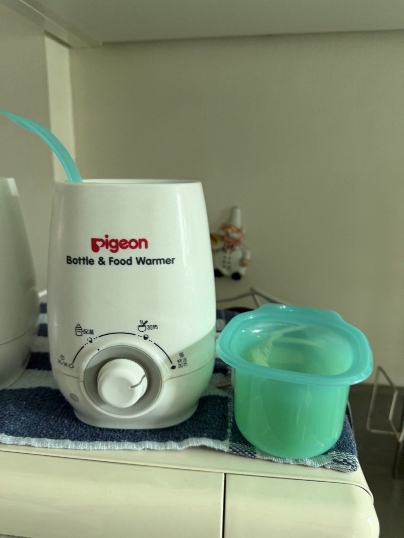 Pigeon Bottle & Food Warmer (Category: Breastfeeding & Bottle Feeding) located in Manila. Submitted by kristielyntan (Listing ID 1462463623, Image 1). Description: - Pigeon Bottle & Food Warmer - Features warming and keeping warm settings - Includes a teal container - Tested and confirmed working - Ideal for warming baby bottles and food -.
