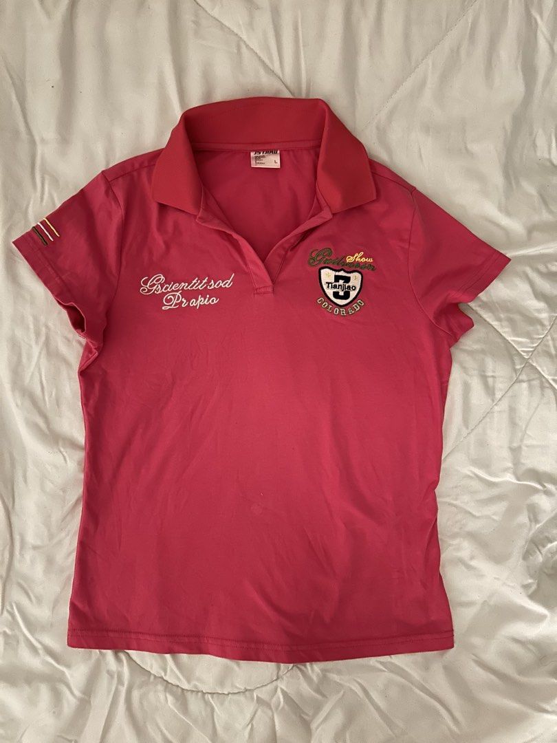 Pink polo (Category: Others Tops) located in Taguig. Submitted by prelovedbyrhy_ (Listing ID 1462466571, Image 1). Description: can fit size M-L.