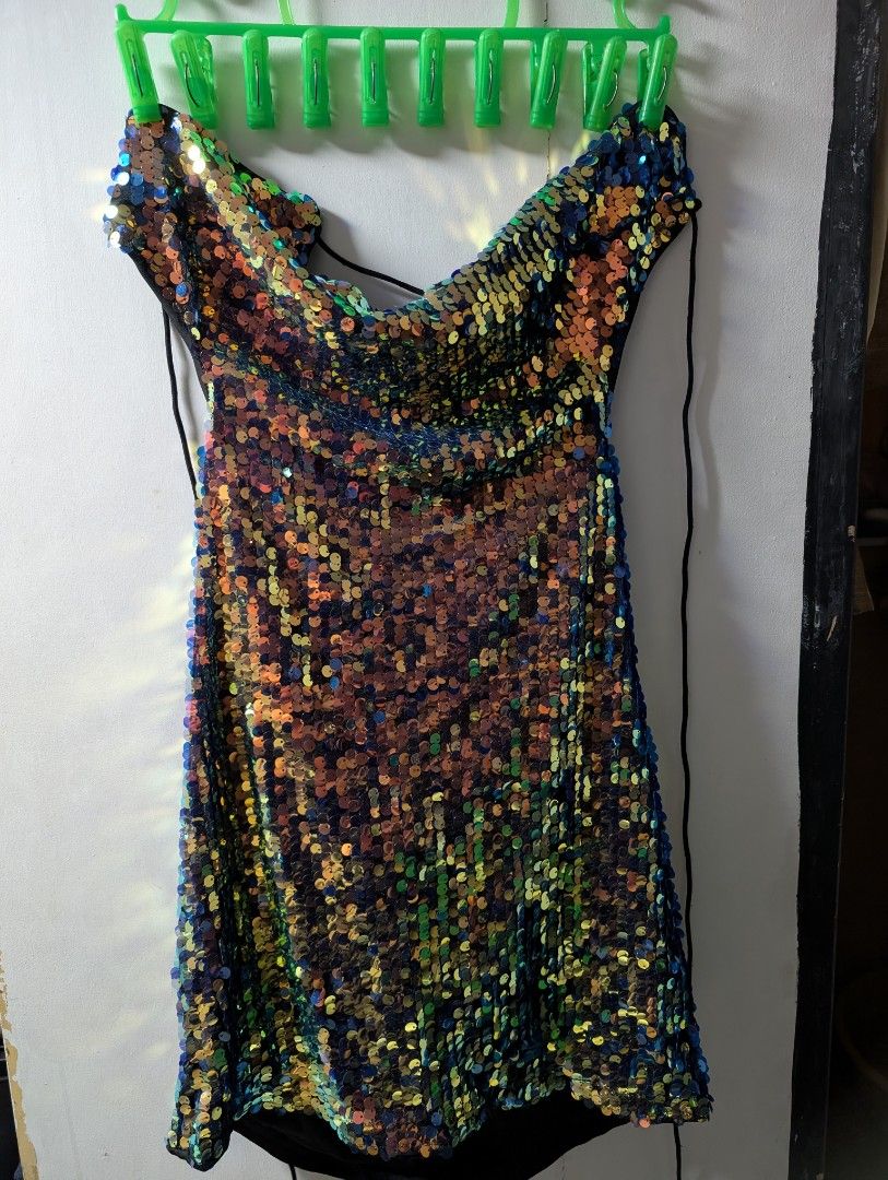Plus Size Sparkly Rainbow Sequin Mini Dress with Strappy Back (Category: Dresses) located in Paranaque City. Submitted by saissi (Listing ID 1462449889, Image 3). Description: - Super cute sparkly sequin mini dress - Shimmering rainbow colors all over - Features a stylish strappy back detail - Ideal for parties, nights out, or any event where you want to shine Used once for an event..