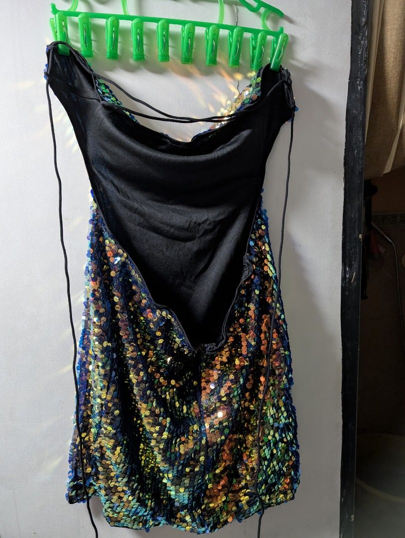 Plus Size Sparkly Rainbow Sequin Mini Dress with Strappy Back (Category: Dresses) located in Paranaque City. Submitted by saissi (Listing ID 1462449889, Image 2). Description: - Super cute sparkly sequin mini dress - Shimmering rainbow colors all over - Features a stylish strappy back detail - Ideal for parties, nights out, or any event where you want to shine Used once for an event..
