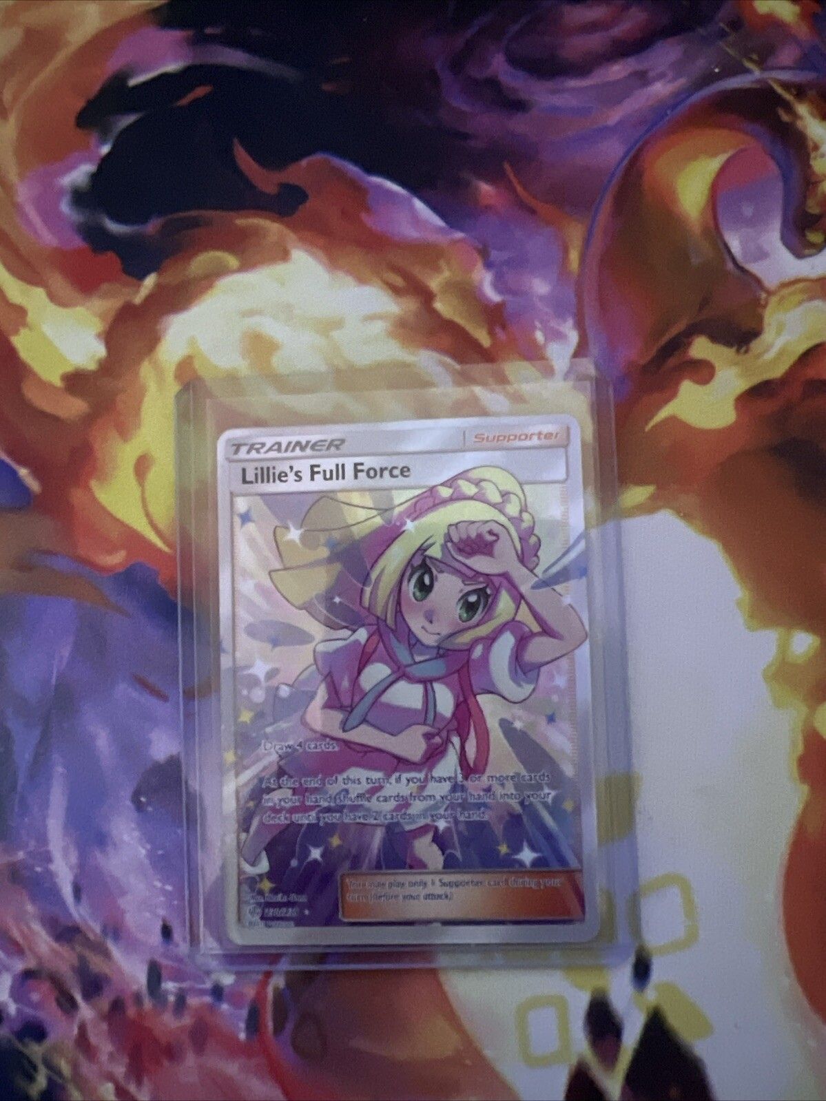 Pokémon TCG Lillie's Full Force Cosmic Eclipse 230/236 Holo Full Art Ultra Rare （分類：原色卡片）位於 Hong Kong。 由 carousellglobal_hk 提交（商品編號 1451382285，圖片 1）。簡介： [Rarity] Ultra Rare [Game] Pokémon TCG [Set] Sm-Cosmic Eclipse [Language] English [Card Name] Lillie's Full Force [Manufacturer] The Pokémon Company [Features] Full Art [Card Type] Trainer [Card Number] 230/236 [Finish] Holo --[Returns and Refunds]-- Returns and refunds are not accepted for chang